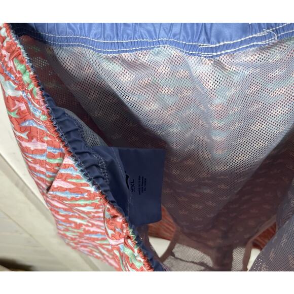 Peter Millar XXL Pink Red Seaside Collection Swim Trunks Fish Hooks Lined Shorts - Picture 4 of 11